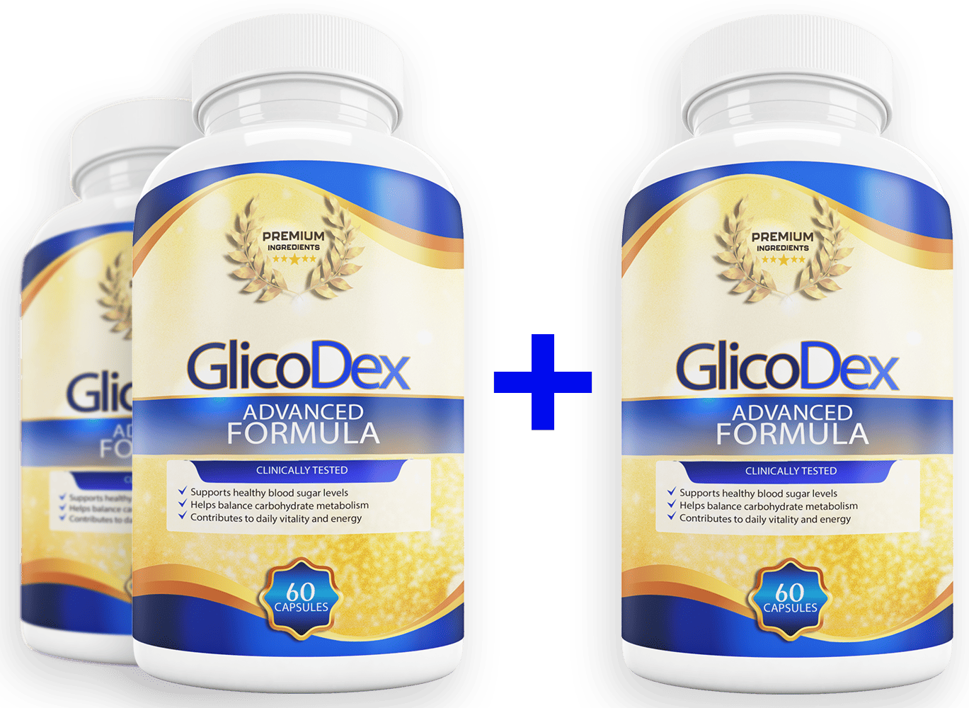 Three bottles of GlicoDex with free bonuses